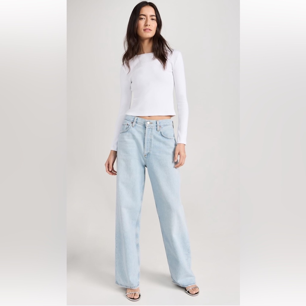 Agolde Light Wash Low Slung Baggy Jeans